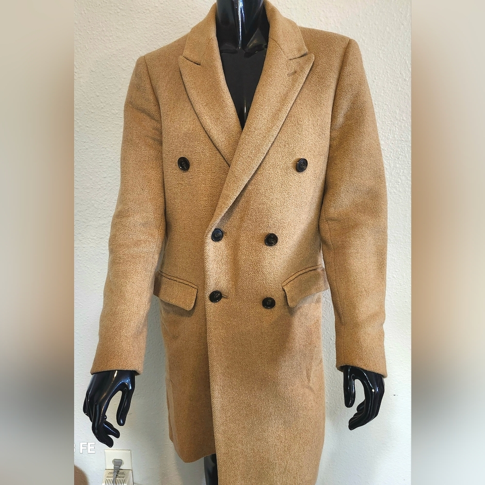 Men's Scotch And Soda Double Breasted Wool Blend Coat Size Small
